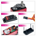 DS3218 Pro GPS 1/8 1/10 1/12 Unisex RC Car Digital 20KG High Speed IP66 Waterproof Baja Metal Gear 25T Arm 180/270 Degree